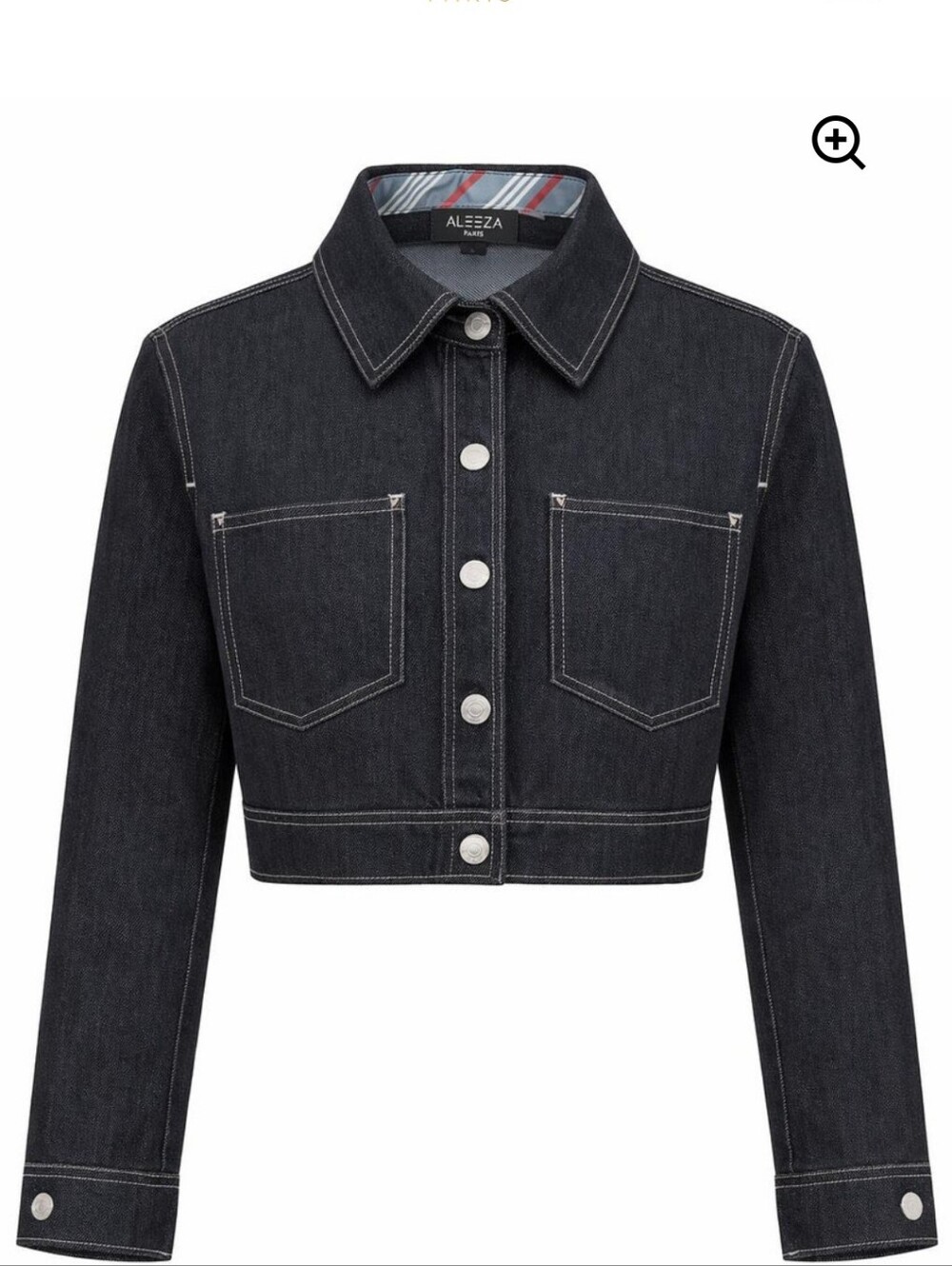 Aleeza Paris Women's Black Contrast-Stitch Jacket